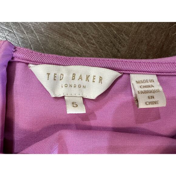 NWOT Ted Baker Pink Ruffle Off The Shoulder Top Women’s Blouse Size 5 US 10 /12 - Picture 5 of 12